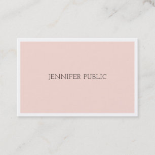 Berufliches elegantes Minimalistisches Design Rosa Visitenkarte