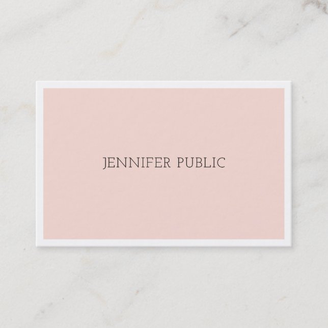 Berufliches elegantes Minimalistisches Design Rosa Visitenkarte (Vorderseite)