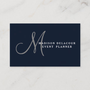 Berufliches elegantes modernes Monogramm-Blau u. Visitenkarte