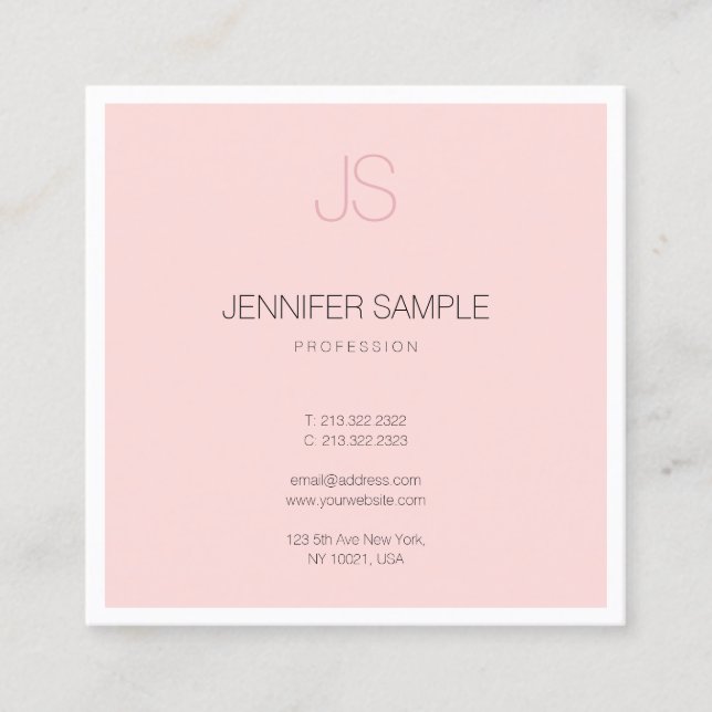 Berufliches elegantes Monogram Sleek Design Luxus Quadratische Visitenkarte (Vorderseite)