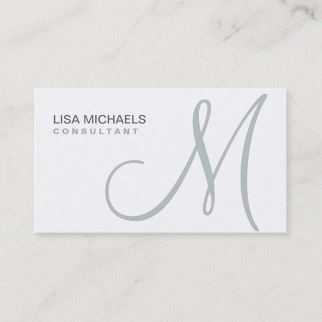 Berufliches elegantes Monogramm Makeup Artist weiß Visitenkarte (Vorderseite)