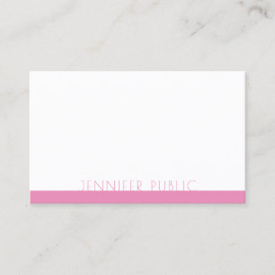 Berufliches elegantes rosa weißes Template Visitenkarte