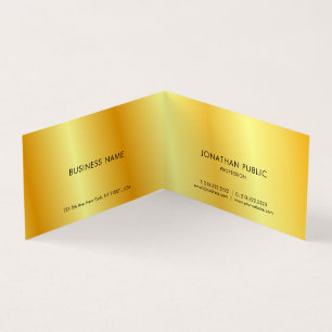 Berufliches elegantes Schwarz-Gold-Design geklappt Visitenkarten