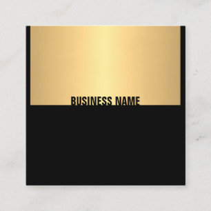 Berufliches elegantes Schwarz-Gold-Template Quadratische Visitenkarte