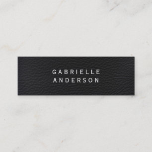 Berufliches, elegantes schwarzes Leder Mini Visitenkarte