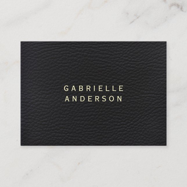 Berufliches, elegantes schwarzes Leder Visitenkarte (Vorderseite)