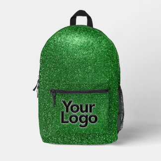 Berufliches Emerald Green Funkelnd Glitzer-Logo Bedruckter Rucksack