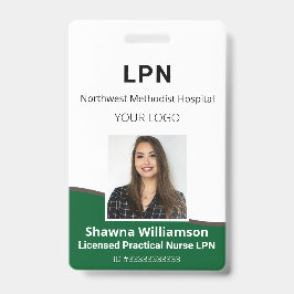 Berufliches Employee Green and Gray ID Abzeichen Ausweis