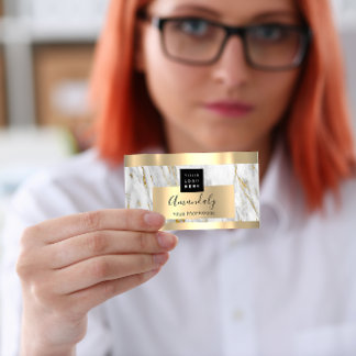 Berufliches Finance Investment Marble Gold-Logo Visitenkarte