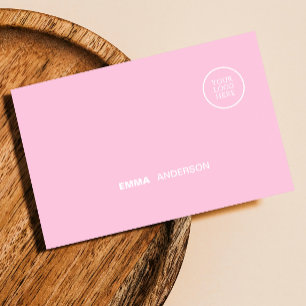 Berufliches Firmenlogo Fett rosa QR-Code Visitenkarte