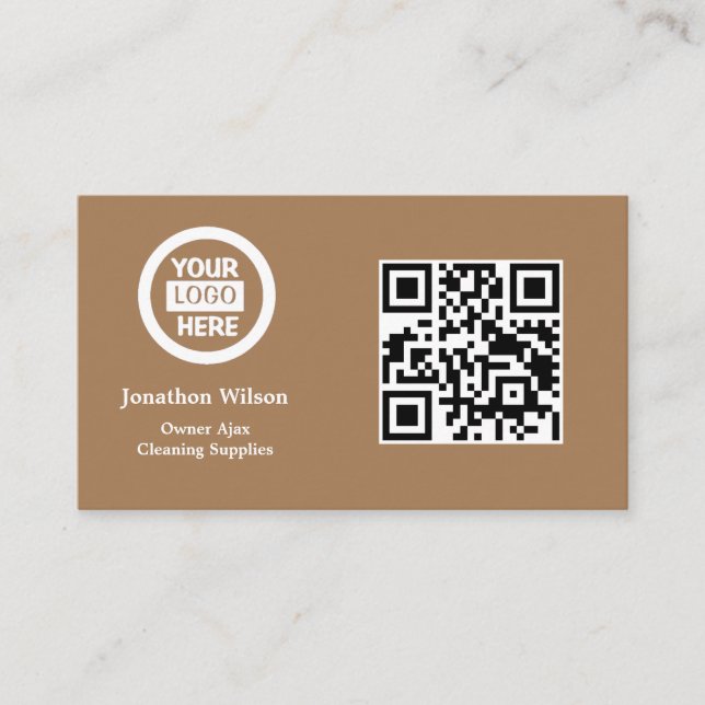 Berufliches Firmenlogo, Info und QR-Code Visitenkarte (Vorderseite)