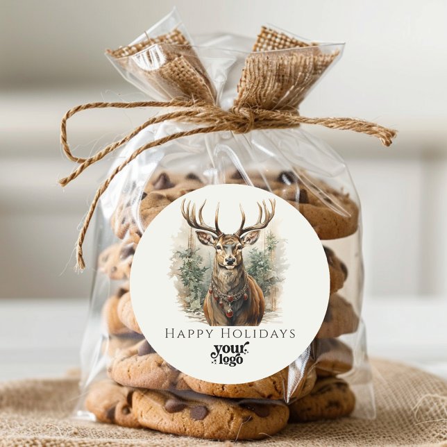 Berufliches Firmenlogo Kundengeschenk Weihnachten Runder Aufkleber (Von Creator hochgeladen)