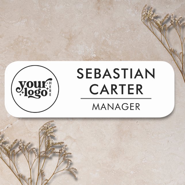 Berufliches Firmenlogo - Magnetstab Namensschild (Professional Business Logo – Magnetic Staff Name Tag)