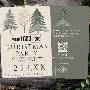 Berufliches Firmenlogo Minimalistisch Weihnachtsfe Einladung
