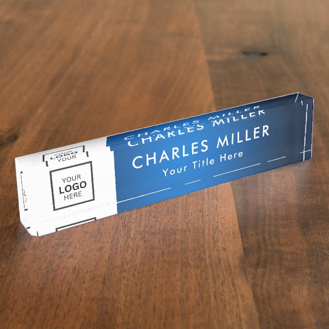 Berufliches Firmenlogo Namensplakette (Seite)