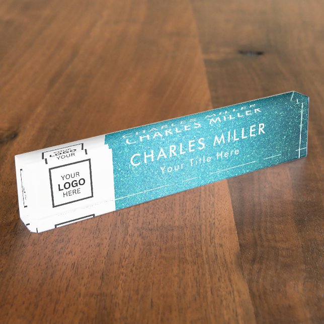 Berufliches Firmenlogo Namensplakette (Seite)