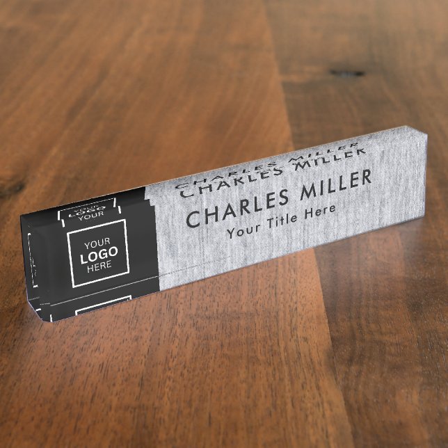 Berufliches Firmenlogo Namensplakette (Seite)