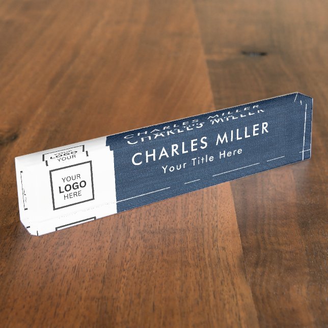 Berufliches Firmenlogo Namensplakette (Seite)