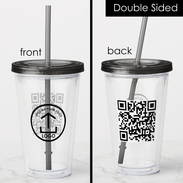 Berufliches Firmenlogo - QR-Code Acryltrinkbecher (Professional Business Logo Promo QR Code Modern Acrylic Tumbler)