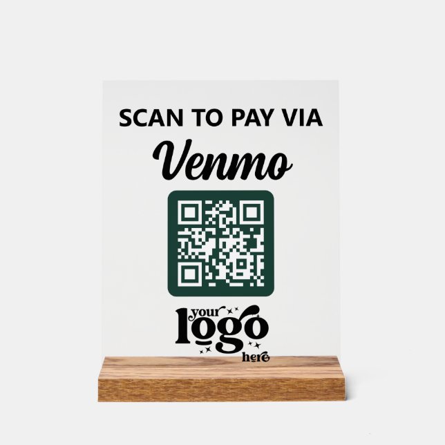 Berufliches Firmenlogo QR-Code Business Green Acrylschild (Vorderseite)