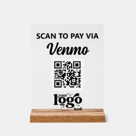 Berufliches Firmenlogo QR Code Business White Acrylschild