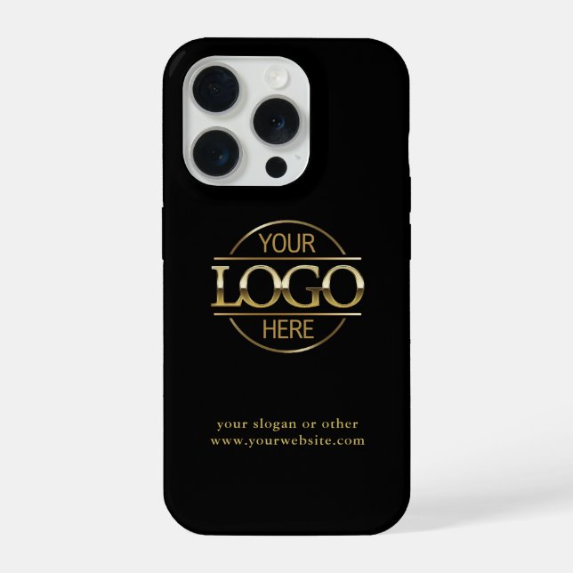 Berufliches Firmenlogo | Schwarzer Minimal iPhone Hülle (Rückseite)