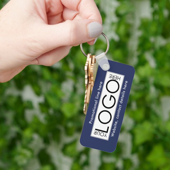 Berufliches Firmenlogo - Textwerbung - Blauer Text Schlüsselanhänger (Hand)