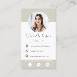 Berufliches Foto Beige Terracotta Business Card Visitenkarte