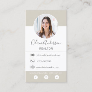 Berufliches Foto Beige Terracotta Business Card Visitenkarte