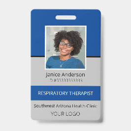 Berufliches Foto Blau und Grau Sicherheit der Mita Ausweis