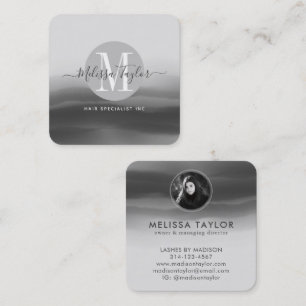 Berufliches Foto für Abstrakte Signaturen mit schw Quadratische Visitenkarte