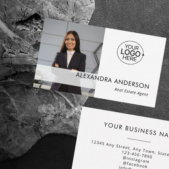 Berufliches Foto für moderne Business-Logos Visitenkarte (Modern Business Logo Professional Photo Minimal Business Card)