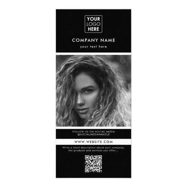 Berufliches Foto für Werbeaktionen für Schwarzunte Werbekarte (Vorne)