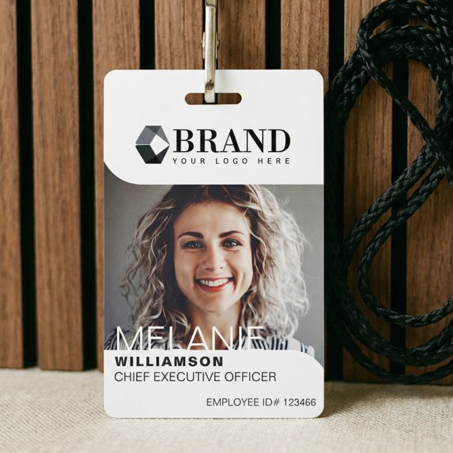 Berufliches Foto ID für moderne und trendige Unter Ausweis (Modern Professional Employee Photo ID Badge Logo)