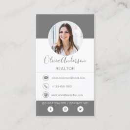 Berufliches Foto Karkohle Grau Visitenkarte