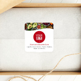 Berufliches Foto oder Logo für die Werbung Quadratischer Aufkleber