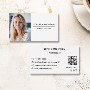 Berufliches Foto QR Weiß Visitenkarte