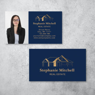Berufliches Foto Real Anwesen Realtor House Gold Visitenkarte