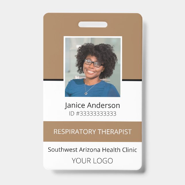 Berufliches Foto Tan Mitarbeiter-ID-Abzeichen Ausweis (Vorderseite)