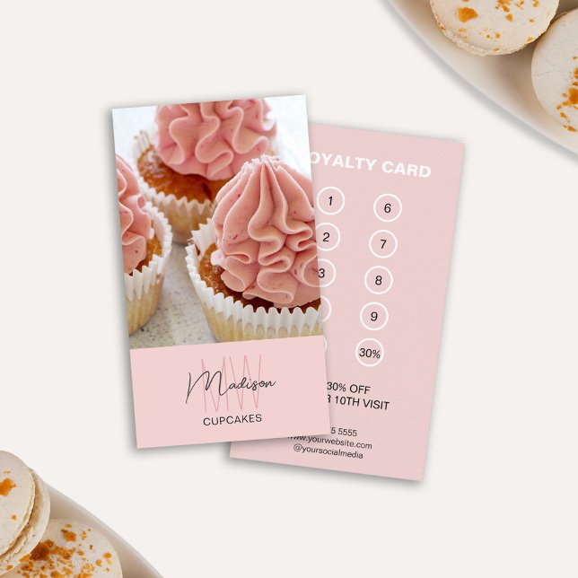Berufliches Geschäft mit Bakermonogramm-Logos Treuekarte (Bakery Monogram Logo Professional Business Loyalty Card)
