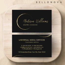 Berufliches Geschäft mit Schwarz und Gold Visitenkarte