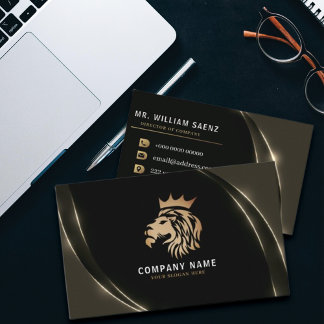 Berufliches Gold Lion Logo Visitenkarte