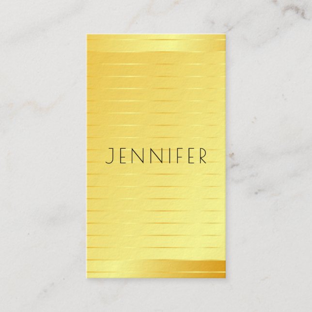 Berufliches Gold-Look Modernes elegantes Template Visitenkarte (Vorderseite)
