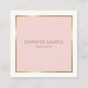 Berufliches Gold Roush Pink White Luxe Schlicht Quadratische Visitenkarte