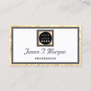 Berufliches Gold White Glitzern Frame-Logo VIP Visitenkarte