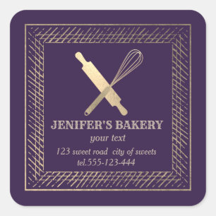 Berufliches Goldwalzengebäck Button Whisky Koch Quadratischer Aufkleber