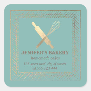 Berufliches Goldwalzengebäck Button Whisky Koch Quadratischer Aufkleber