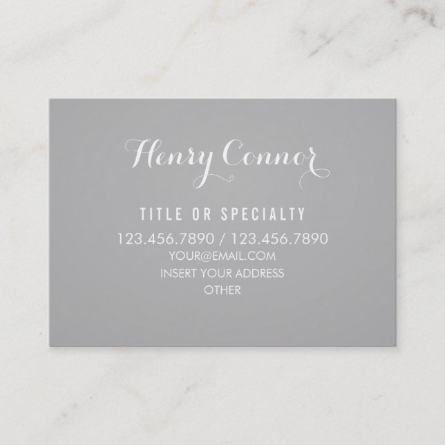 Berufliches graues elegantes Vintages Brett Visitenkarte (Vorderseite)