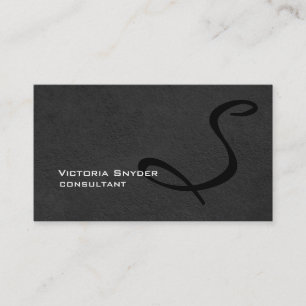 Berufliches Gray Black Monogram Visitenkarte