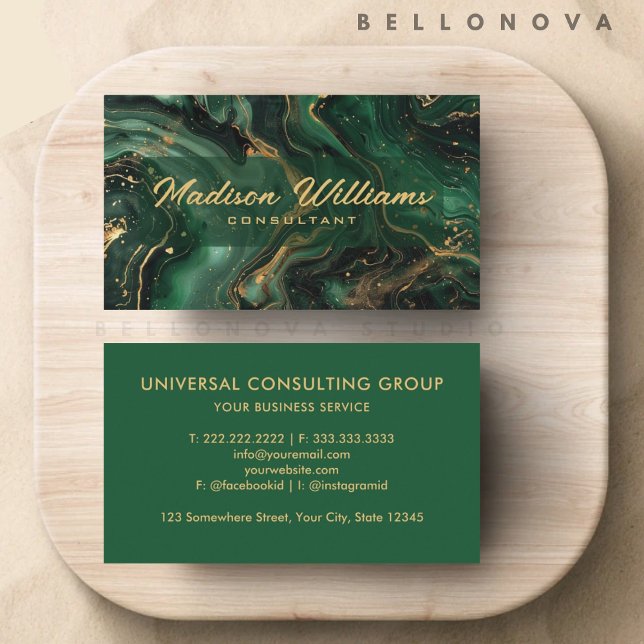 Berufliches Green Gold Black Gold Visitenkarte (Custom Green Gold Black Gold Professional Business Card)